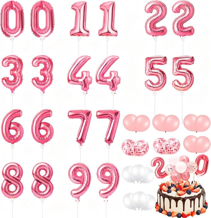 Gejoy 36 Pack 5 Inch Mini Number Balloon Foil Cake Topper Number Avoid Violent by Gejoy