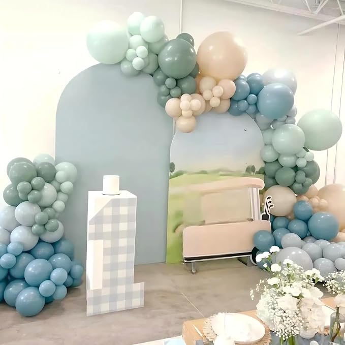 Sage Green Blue Beige Balloons 12inch Boho Birthday Baby Bridal Shower Dino | - Image 4