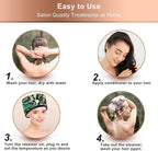 Heat Cap for Deep Conditioning, Ingeware Thermal Cap for Hair Steamer Cap for Natural Hair Portable Electric Heat Hair Spa Cap for Home Use Pattern (Floral Print)