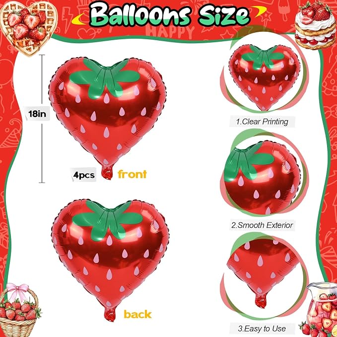 18 Inch Strawberry Foil Balloons - Image 2