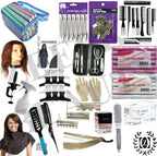 Profession 20PCS Cosmetology Kit Hair School, Barbershop Beauty Salon Approved Use! 10 Piece Comb Set, Butterfly Clips, Flex Rods, Mannequin Head w/Stand! Hair Brushes! Neck Wraps!