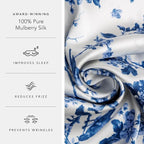 Fishers Finery 25mm 100% Pure Mulberry Silk Pillowcase 2 Pack (Tea Cup Print, King)