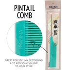 DONNA Bone Tail Comb with Metal Pintail – Precision Styling & Parting Comb for Braids, Weaving & Hair Sectioning Professional Hair Tool (GREEN)