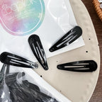 Colorful Snap Hair Clips Hair Barrettes for Girls,Clips Candy Color Hair Accessories for Kids Teens, Toddlers,Women (Color=Black | Pack=80-Pack)