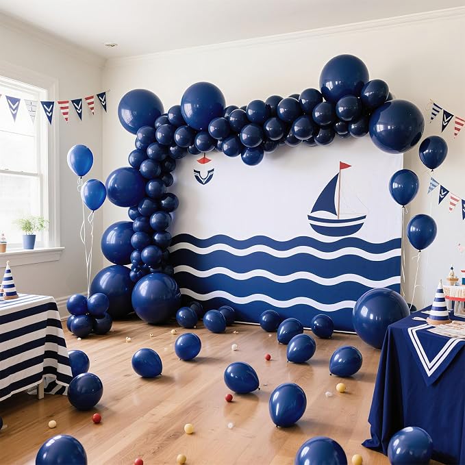 Navy Blue Balloons Latex Party Dark Blue 100 Pack 12 inch Round Navy Balloons - Image 3