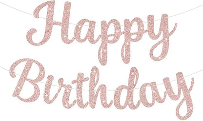 Glitter Happy Birthday Banner Sign Birthday Garland Wall Door Banners Flag by Unknown