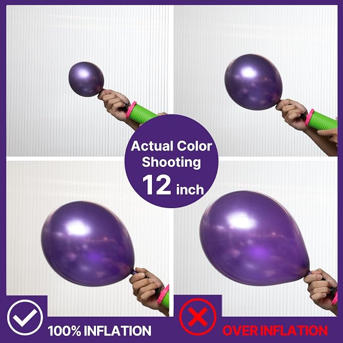 PartyWoo Metallic Purple Balloons 130pcs Chrome Purple Color | 18 12 10 5 Inch - Image 3
