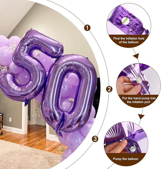 Number Balloons 15 Balloon Purple - Image 6