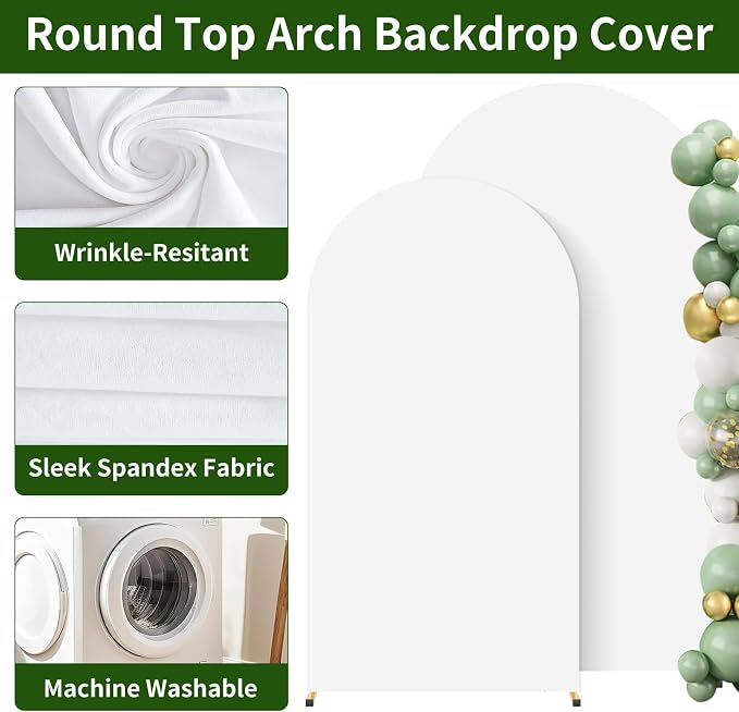 2 Pack Arch Backdrop Stand and Cover Set, Balloon Arch Stand | Metal Background - Image 5