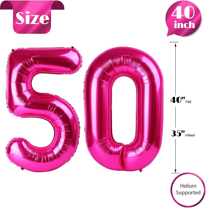 Hot Pink 50 Balloon - Image 5