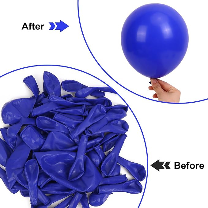 150pcs Royal Blue Balloons Different Sizes 18 12 10 5 Inch, Latex Balloons - Image 5