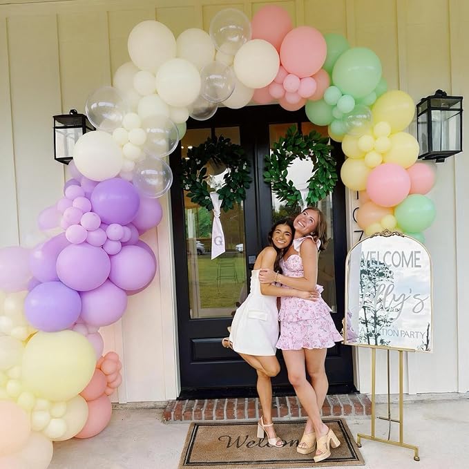 Pastel Rainbow Party Balloons Assorted Colors, Pastel Light Purple Pink Yellow - Image 4