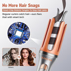 KIMUSE Automatic Rotating Curling Iron, 1.25 Inch - 4 Temp, Fast Heating, 2-Way Rotation, Anti-Scald & Tangle-Free, 30Min Auto Shut-Off, Dual Voltage for Travel, for All Hair Types & Beginners