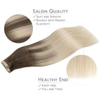 WENNALIFE Tape in Hair Extensions Human Hair, 40pcs 100g 22 inch Ombre Sandy Brown to Platinum Blonde Hair Extensions Real Human Hair Straight Tape in Extensions Invisible Human Hair Extensions