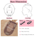 SEGO 100% Real Human Hair Toppers, with Air Bangs, Silk Base 150% Density, Clip in Topper, 2.7肺5.1・ HairPieces for Women, with Thinning/Hair Loss Cover Gray