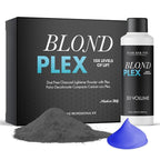 Hair Bar NYC Blond Plex 10X Lightener + 30 Volume Violet Developer Kit – Dust-Free Charcoal Bleach Powder (50g / 1.76 oz) + Anti-Brass Developer (120 ml / 4.06 fl oz) – Bond-Building Formula