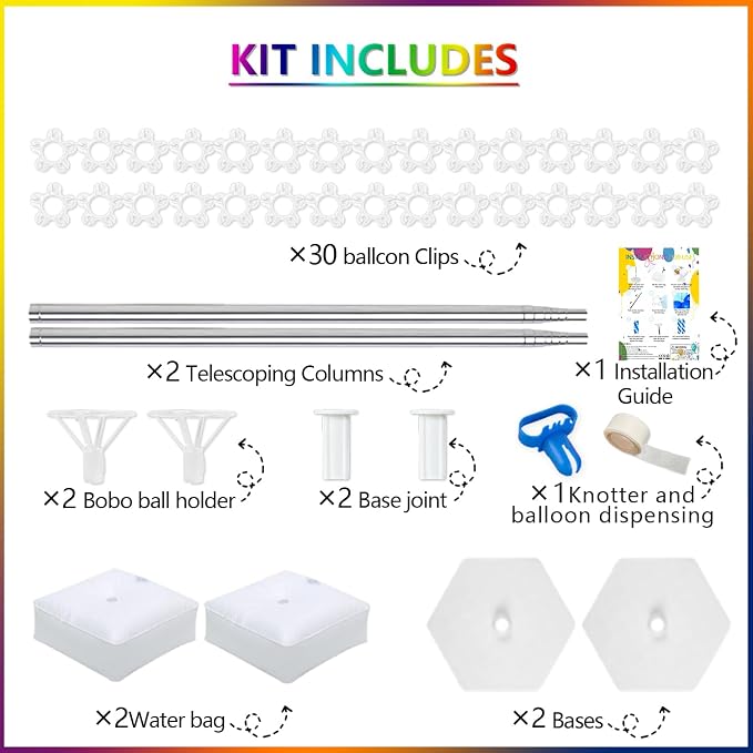 Balloon Column Stand Kit, 6.7Feet Height Adjustable Balloon Tower Pillar - Image 4