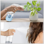 2 Pack Glass Spray Bottles with Silicone Sleeve, 16 oz Empty Refillable Containers with Adjustable Spray Nozzles, Spray Bottles for Hair, Cleaning Solutions and Plants Blue&Grey