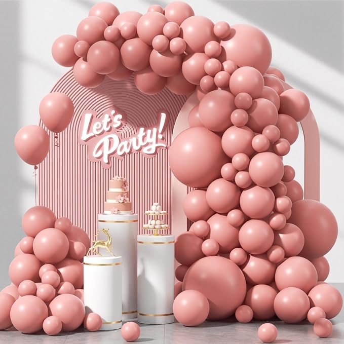 Awenztech 122pcs Dusty Pink Latex Balloons in 18 12 10 5 inches | Boho by Awenztech