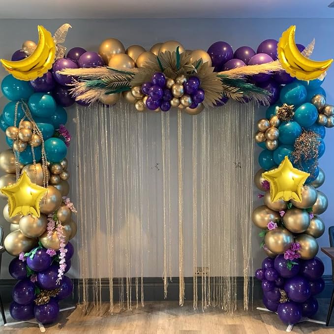 144pcs Eid Mubarak Balloon Arch Kit, Ramadan Eid al-Adha Decorations | - Image 4