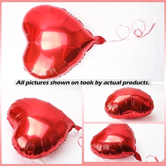 30 pcs Red Heart Balloons 18" a bunch of Heart Love Foil Helium Balloons - Image 3