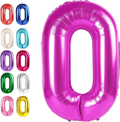 Rosy Purple Number 0 Balloon 40 inch, 0th Birthday Party Balloons Decoration | by Upgesy