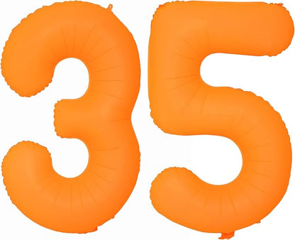 Orange Birthday Number 35 Balloon 40IN Fluorescent Orange 53 Balloon | by YOIOZAIZAI
