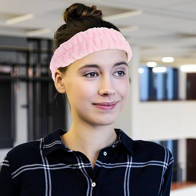 4pcs Spa Headbands for Women Adjustable Elastic Facial Hairbands Non-slip Makeup Wash Face Exercise Head Wraps Soft Hair Accessories