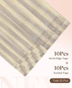 GOO GOO Invisi Edge Tape in Hair Extensions Human Hair, 17/22/60 Balayage Ash Blonde to Golden Blonde and Platinum Blonde 10pcs injected with 10pcs classical tape ins, 14inch 50g, Virgin Remy Hair