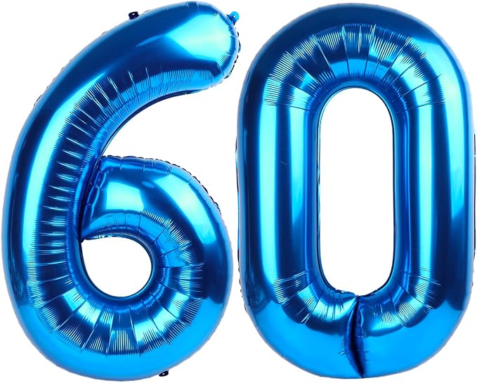 60 Balloon 40 inch Dark Blue Number Balloons by Enyeopd