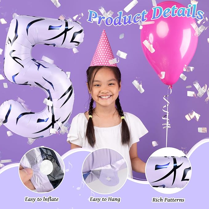 40 Inch Kpop Theme Number 5 Balloon, Birthday Party Decorations - Image 4