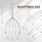 Head Massager 20 Fingers Scalp Massager Head Scratcher, Back Massage Back Scratcher, Stocking Stuffers for Scalp and Body Massage (Silvery)
