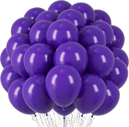 Voircoloria 66pcs Dark Purple Deep Purple Latex Party Balloons, 12inch | by Voircoloria
