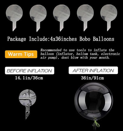 36 Inch Bobo Balloons, Large Bubble Balloons | Transparent Bubble Balloon - Image 6