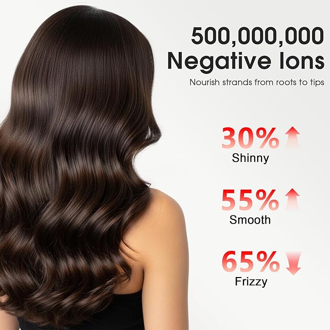 Hair Dryer with Magnetic Diffuser Attachments, Professional High Speed Ionic Blow Dryer for Fast Drying,9 Heat & 2 Speed Settings,Auto Clean and Cool Shot,Compact Hair Blow Dryer for Travel,Salon,Home