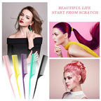 Leinuosen 10 Pcs Rat Tail Comb Styling Carbon Heat Resistant Anti Static Teasing Comb for Back Root Tease Adding Volume Evening Styling(Assorted Color)