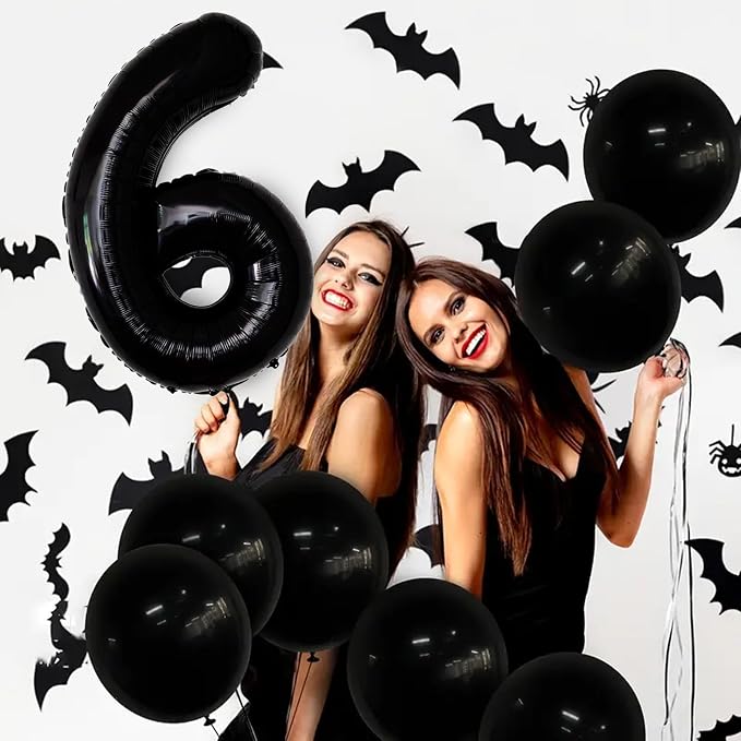 Number Balloons Black Party Balloon - Image 6