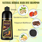 Herbal Burgundy Hair Dye Shampoo - Instant 3-in-1 Gray Coverage for Women & Men, 16.90 Fl OZ (Dark Wine Red)