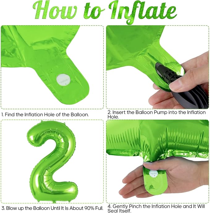 Green Number 2 Balloon 40 Inch, Big Large Foil Helium Number Balloons, Jumbo - Image 7