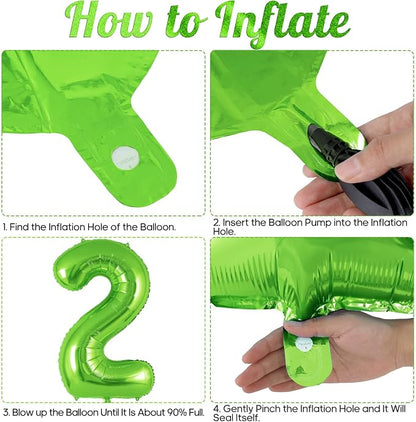 Green Number 2 Balloon 40 Inch, Big Large Foil Helium Number Balloons, Jumbo - Image 7