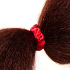 Amelia Beauty, Red, White and Green Satin Small Scrunchies, 12-Pack – No Damage Hair Ties for Women, Gentle & Durable Hair Accessories, 2.5in x 0.5in