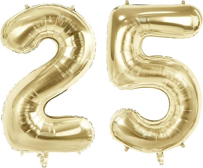 Number 25 Balloons for 25th Birthday Party Decorations, 40 Inch 0-100 by Joycard