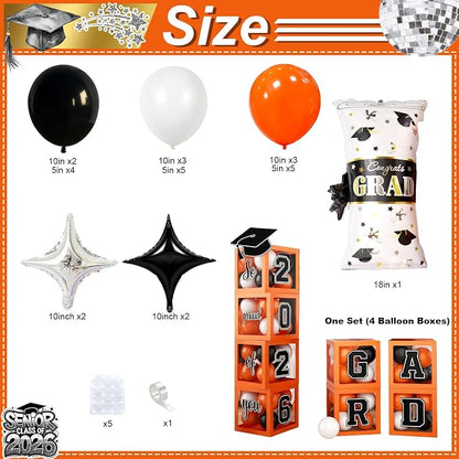 2026 Graduation Decorations Congratulations Grad Decor Orange and Black - Image 2