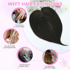 YAMI Hair Toppers for Women Fluffy Human Hair Topper 10inch Handmade Swiss Base Hairpieces 360° Cover Hairloss (Dark Brown)