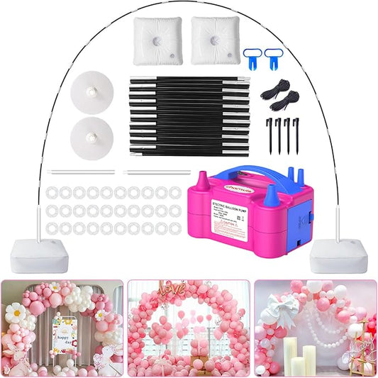 Chamvis Balloon Arch Kit and Electric Balloon Pump, 7.4ft Balloon Arch Stand by Chamvis