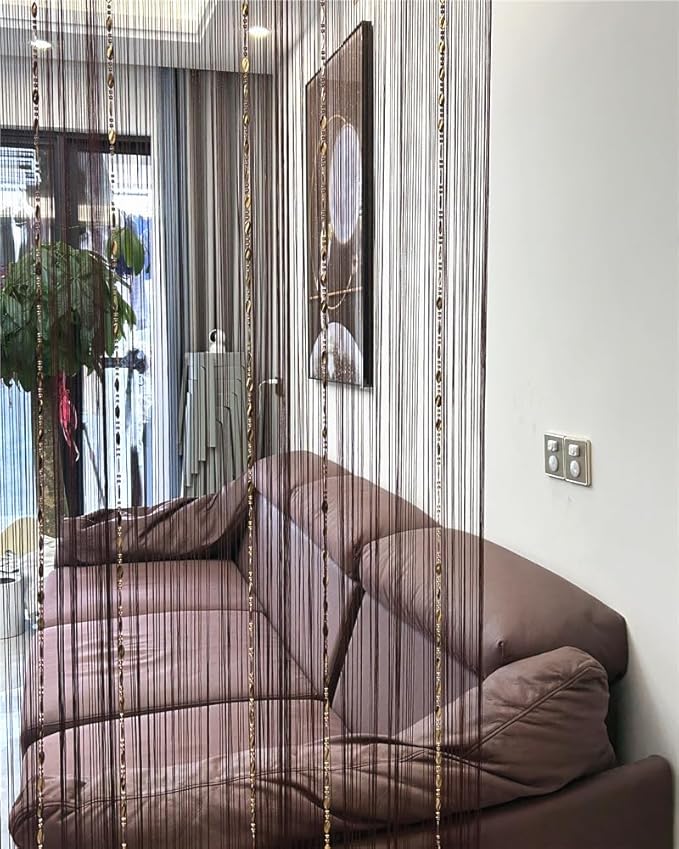 ave split 100cmX200cm Decorative Door String Curtain Beads Wall Panel Fringe - Image 4