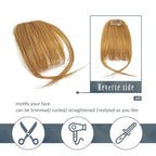 BARSDAR Clip in Bangs Human Hair - Real Human Hair Clip in Bangs for Women - Golden Blonde Wispy Bangs Extensions Fringe with Temples Dyeable Real Hair Bangs Hairpieces - Golden Ginger Blonde