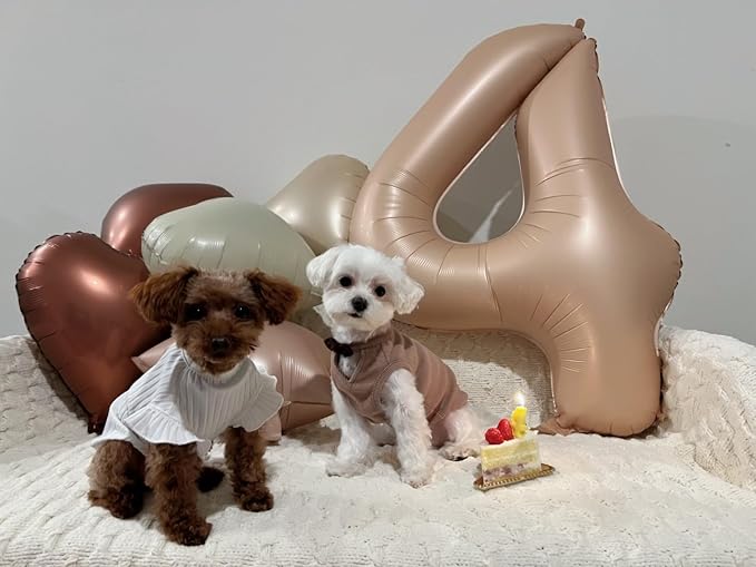 4 Balloon Number 40 Inch Light Brown Balloons - Image 2