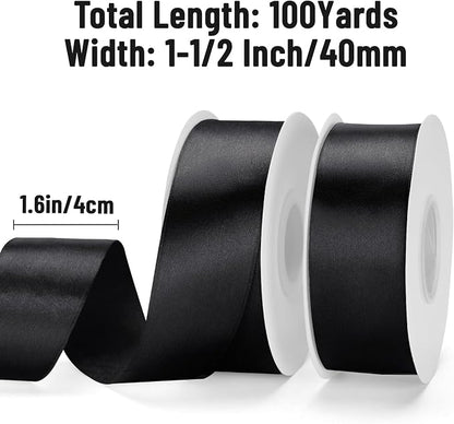 KINGLAKE Black Satin Ribbon - Image 2