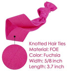 MEEDEE Fuchsia Pink Hair Ties for Women - No Crease, Soft Knotted Ribbon Ties for Damage-Free Ponytails, Yoga-Friendly Elastic Bracelets (Pack of 100)